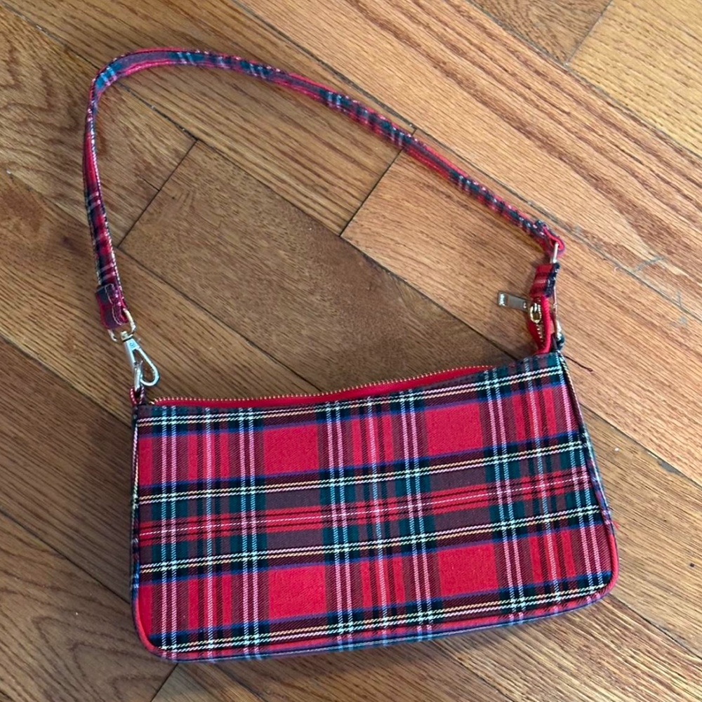 Brandy melville purse John Galt Red Plaid Small Hobo Handbag perfect holiday bag